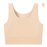 Women's Large Breasts Underwear Wide Shoulder Invisible Corset Antibump Thin Underwear Full Cup Vest Traceless Bra with Bra Pads