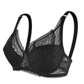 Large Breasts Lace Plus Size Ladies Bra Top Support Breathable Comfortable Steel Ring Bow Tie Bra Thin Section Gathered Bra