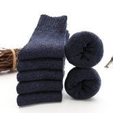 1 Pair Winter Warm Socks for Men Winter Super Thick Merino Wool Socks Male Solid Middle Tube Against Cold Snow Sock Calcetines