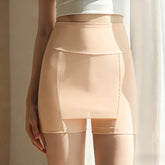 Ice Silk High Waist Women Tummy Control Seamless Shorts Double Layer Under The Skirt Boxer Safety Pants Shapewear Pantie Shapew