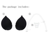 Invisible Adhesive Bra for Women Backless Strapless Push Up Sticky Silicone Wedding Underwear with Transparent Strap Reusable