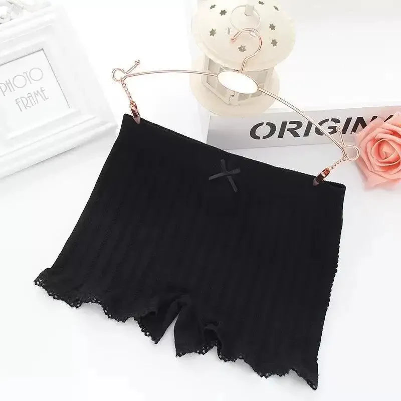 Summer Lace Seamless Safety Shorts Sexy High-stretch Boxers for Women Cute Bow Lolita Shorts Girls Under Skirt Shorts Underwear