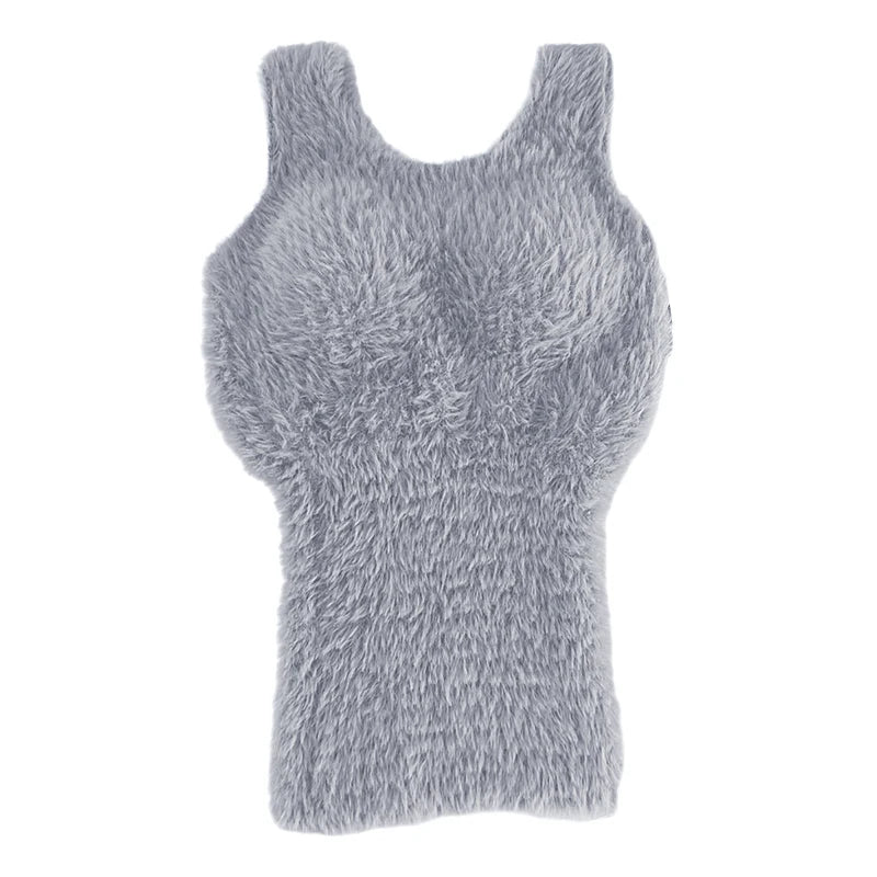 Autumn Winter Plush Warm Wool Tank Tops Bottom Imitation Cashmere Girls Thermal Underwear Thicken Fleece Camisole Bra Pads