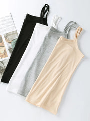 1pcs Soft Solid Cami Tops, Comfort & Skin-friendly Elastic Wearable Tank Tops, Women's Lingerie & Underwear