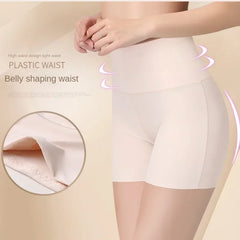 Women High Waist Panties Safety Short Pants Anti Exposure Underwear Corset Pants M L XL Black Skin White Ice Silk Traceless