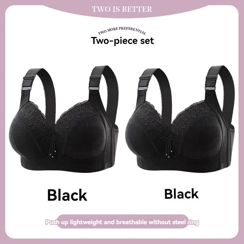 Womens Lace Bras Ultra-Thin Perspective Bralette Deep V Bra Sexy Lingerie Tops Plus Size  Cup Mom's underwear active bra