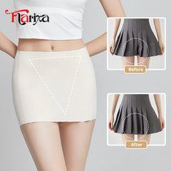 Flarixa Ice Silk Safety Shorts Double Layer Invisible Under Skirt Panties Seamless Boyshorts Women Underwear Anti Friction Pants
