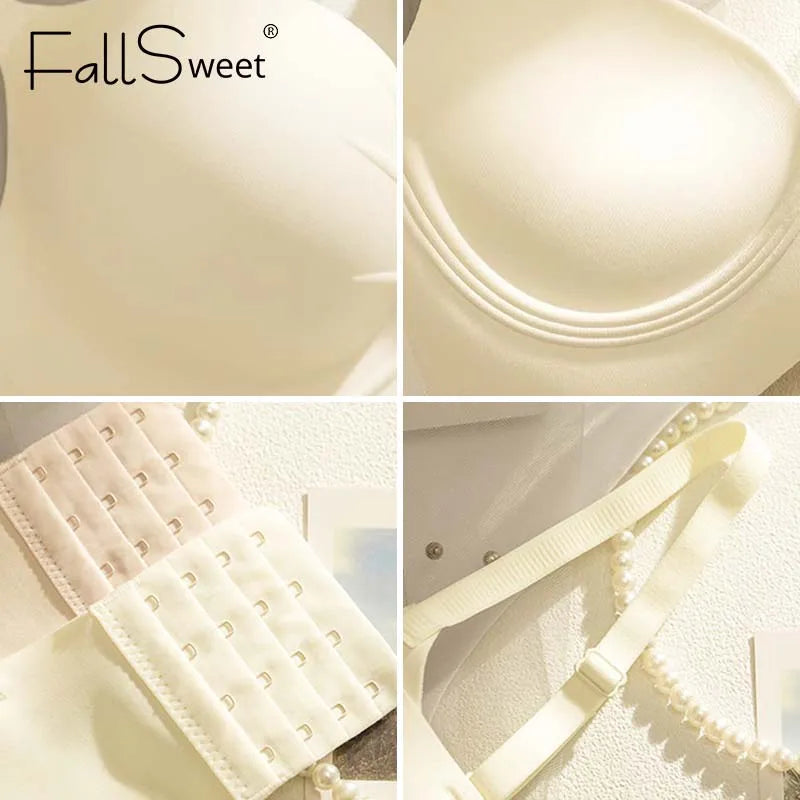 FallSweet Push Up Bra for Women Seamless Bras Comfortable Wireless Bralette 8cm Thick Chest Brassiere Sexy Lingerie 32-38AB