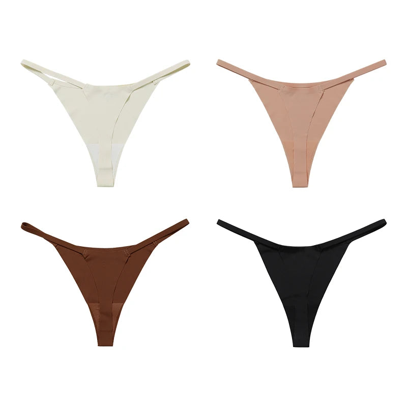 Hot Sale Sexy Ladies T-back Skin-friendly Underpants Stretch Thongs Women Underwear G-string Seamless Women Panties