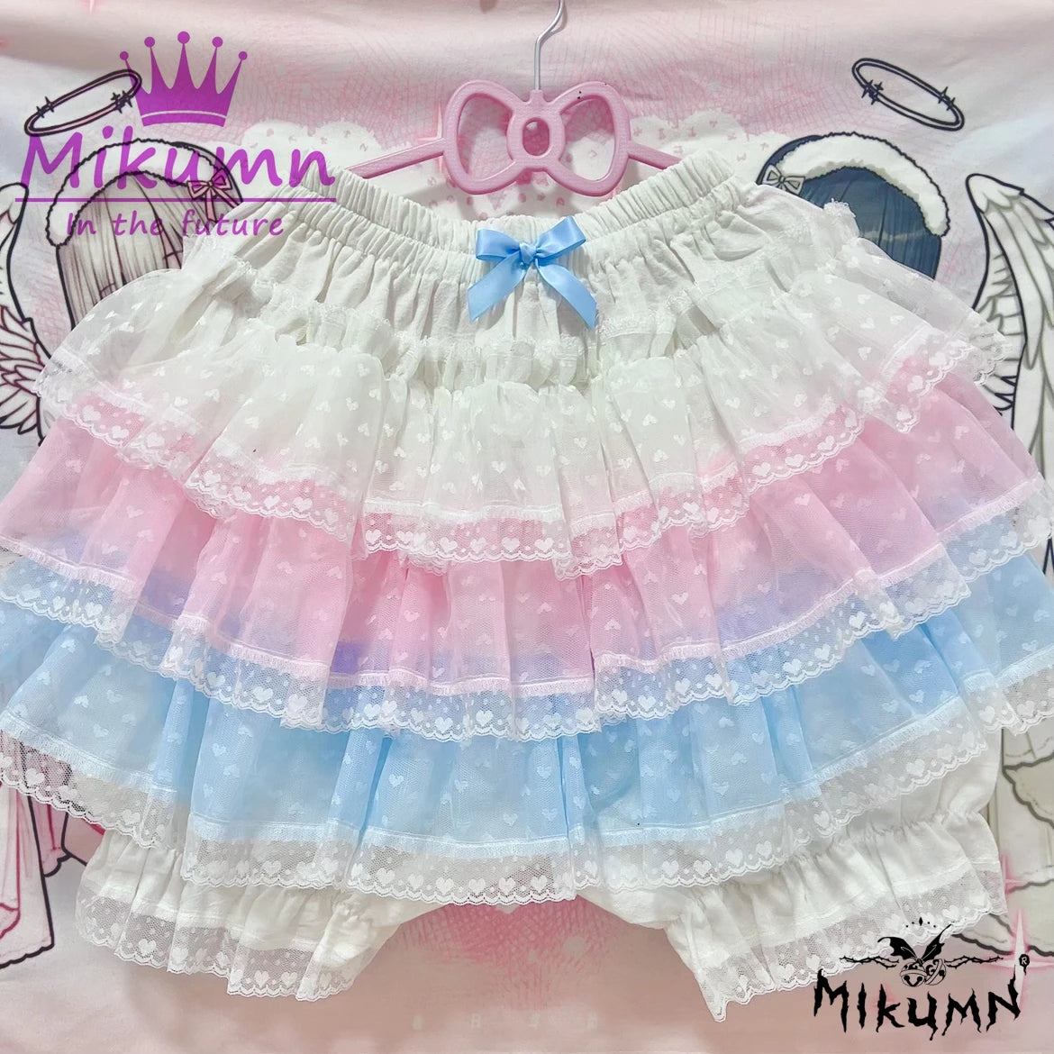 Mikumn Harajuku Sweet Lace Shorts Skirts Y2k Japanese Lolita Kawaii JK Ruffles Bloomers Women Elastic Waist Safety Short Pants