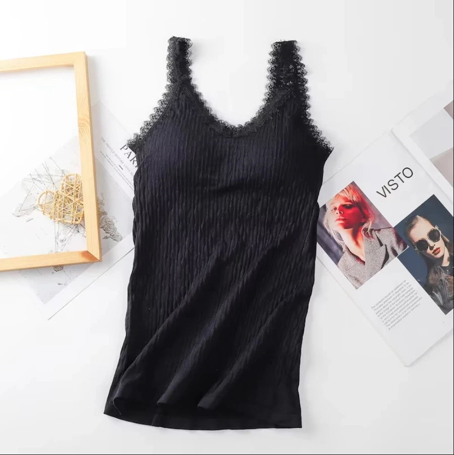 1pcs Soft Solid Cami Tops, Comfort & Skin-friendly Elastic Wearable Tank Tops, Women's Lingerie & Underwear