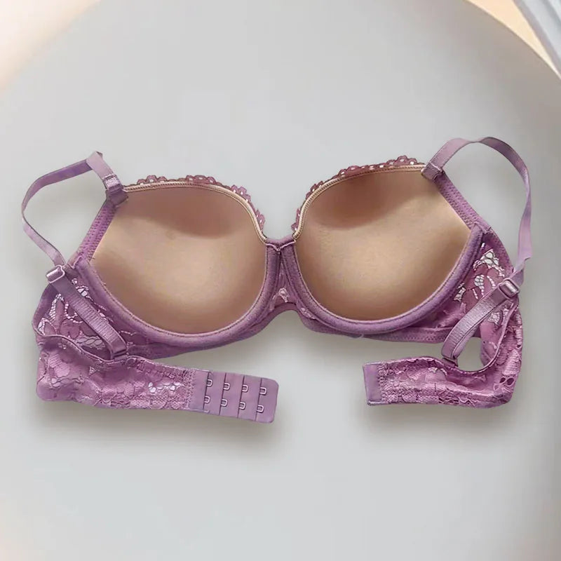 Sexy Lace Women's Bra Small Breasts Highlight Super Push Up Gather Top Support Bra Comfortable Underwear for Ladies