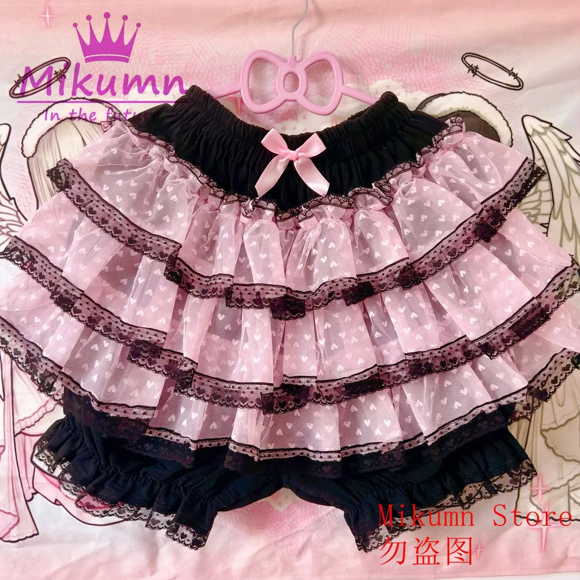 Mikumn Harajuku Sweet Lace Shorts Skirts Y2k Japanese Lolita Kawaii JK Ruffles Bloomers Women Elastic Waist Safety Short Pants