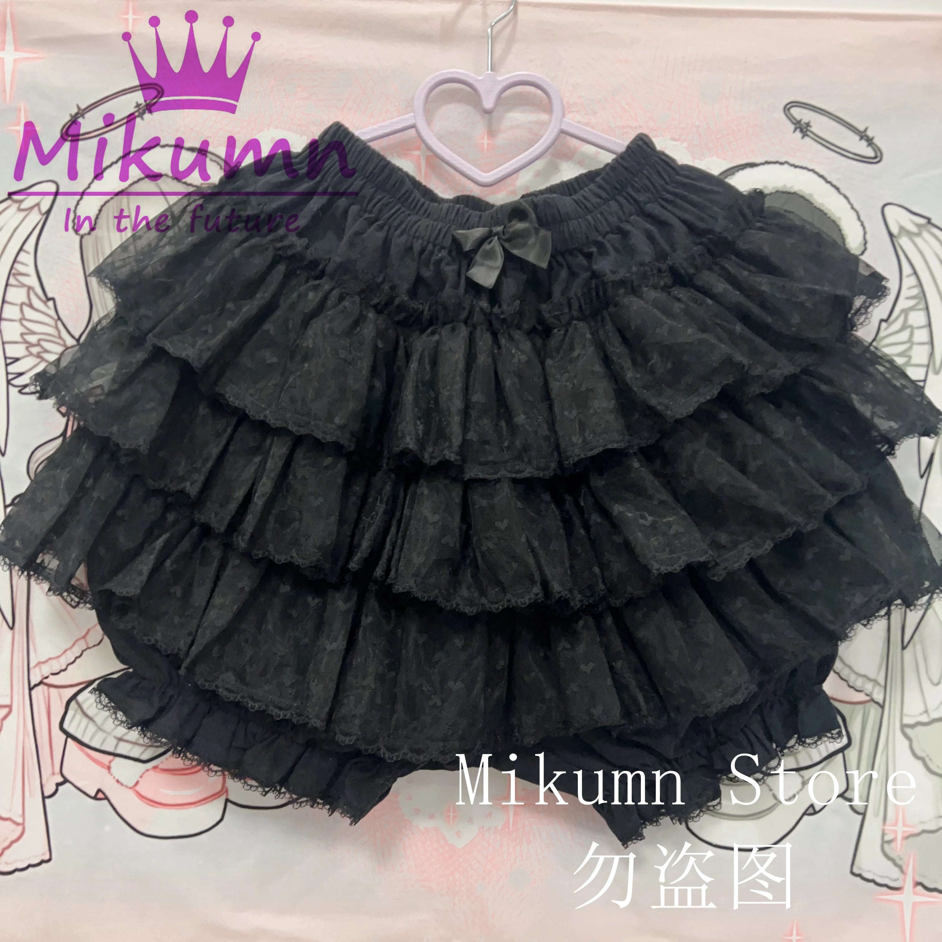 Mikumn Harajuku Sweet Lace Shorts Skirts Y2k Japanese Lolita Kawaii JK Ruffles Bloomers Women Elastic Waist Safety Short Pants