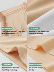 Ice Silk High Waist Women Tummy Control Seamless Shorts Double Layer Under The Skirt Boxer Safety Pants Shapewear Pantie Shapew