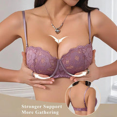 Sexy Lace Women's Bra Small Breasts Highlight Super Push Up Gather Top Support Bra Comfortable Underwear for Ladies