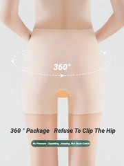 Ice Silk High Waist Women Tummy Control Seamless Shorts Double Layer Under The Skirt Boxer Safety Pants Shapewear Pantie Shapew