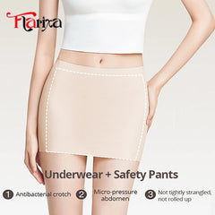Flarixa Ice Silk Safety Shorts Double Layer Invisible Under Skirt Panties Seamless Boyshorts Women Underwear Anti Friction Pants