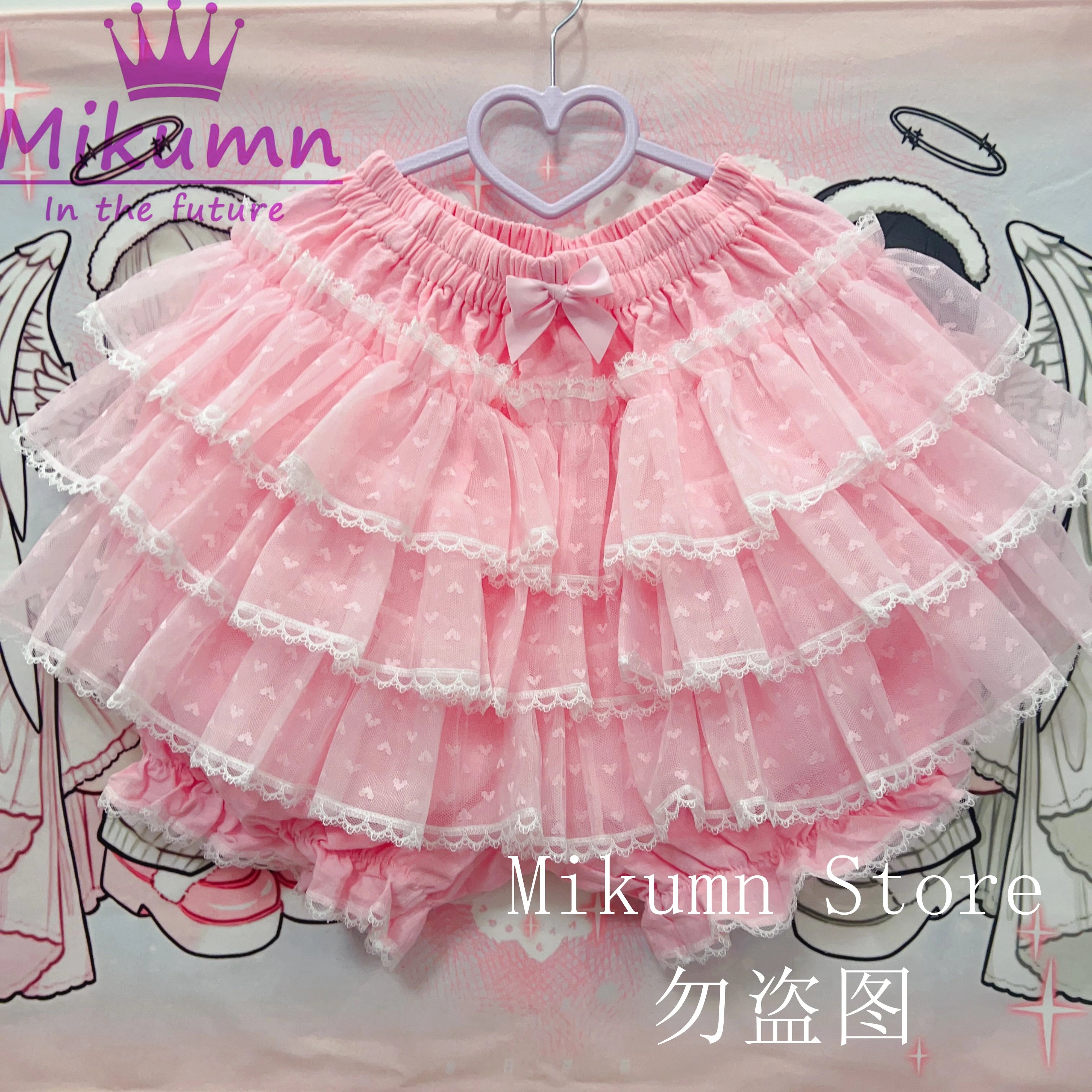 Mikumn Harajuku Sweet Lace Shorts Skirts Y2k Japanese Lolita Kawaii JK Ruffles Bloomers Women Elastic Waist Safety Short Pants