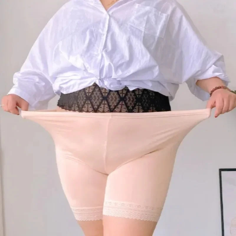 Large Size Female Panties Lace Seamless Safety Short Pants Women's High Waist Stretch Shorts Briefs Slimming Under Skirt Shorts