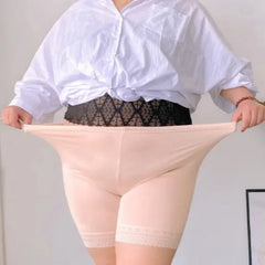 Large Size Female Panties Lace Seamless Safety Short Pants Women's High Waist Stretch Shorts Briefs Slimming Under Skirt Shorts