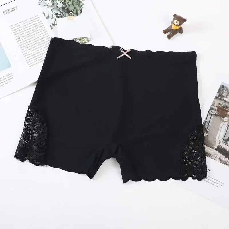 Sexy Lace Edge Safety Short Pants Soft Seamless Under Skirt Shorts Modal Ice Silk Breathable Short Tights Women Underwear