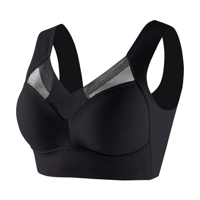 Women Seamless Plus Size Bras Sexy Patchwork Lace Top Push Up Sports Brassiere Female Backless Fitness Sleep Vest Bralette New