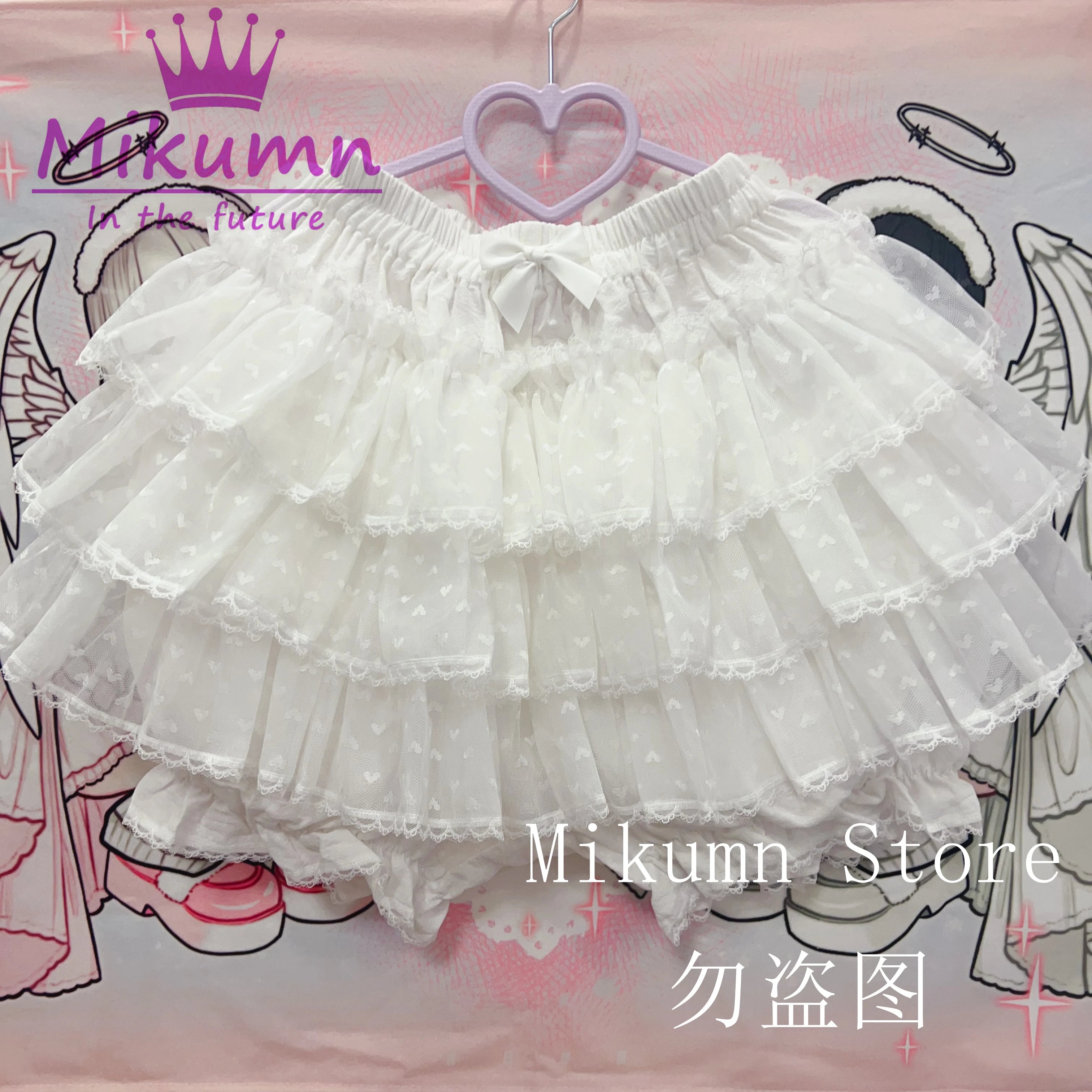 Mikumn Harajuku Sweet Lace Shorts Skirts Y2k Japanese Lolita Kawaii JK Ruffles Bloomers Women Elastic Waist Safety Short Pants