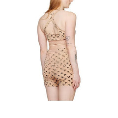 Trendy Full Print Cross Backless Sports Bra for Women High-Waisted Sexy Crop Top Fashion Streetwear Vest