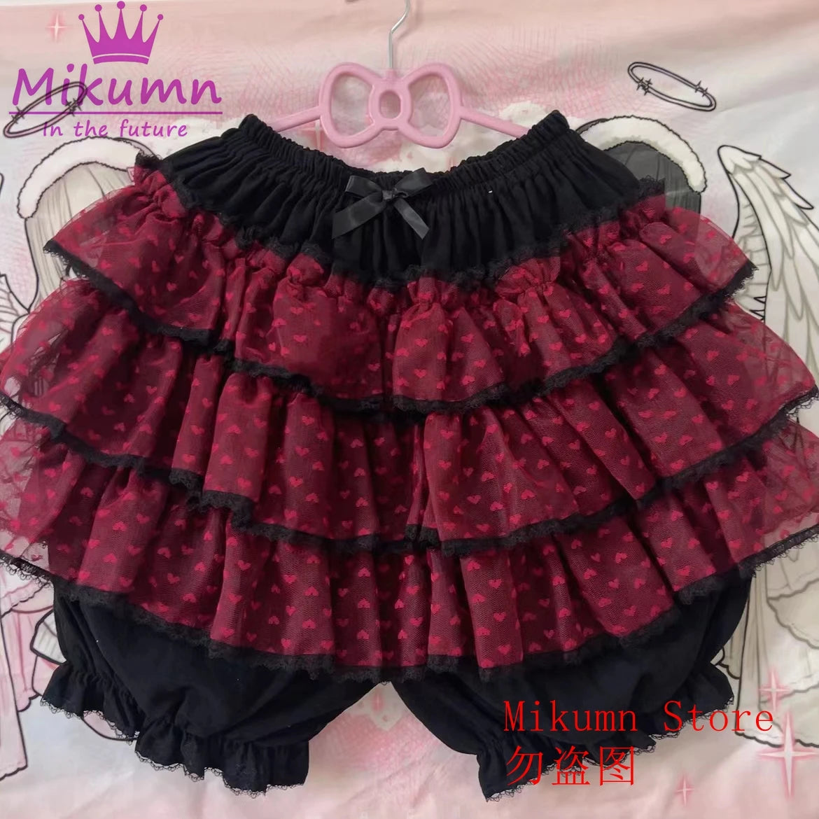 Mikumn Harajuku Sweet Lace Shorts Skirts Y2k Japanese Lolita Kawaii JK Ruffles Bloomers Women Elastic Waist Safety Short Pants