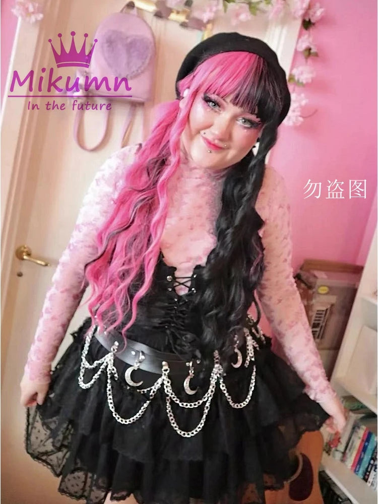 Mikumn Harajuku Sweet Lace Shorts Skirts Y2k Japanese Lolita Kawaii JK Ruffles Bloomers Women Elastic Waist Safety Short Pants